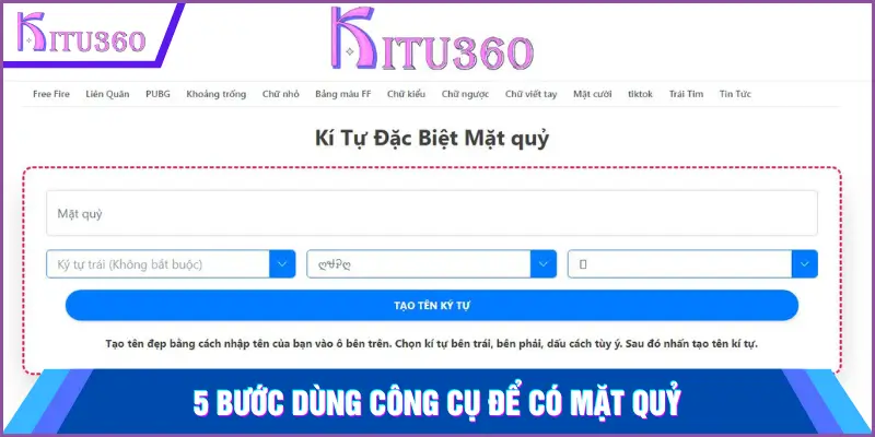 5 bước dùng công cụ để có mặt quỷ