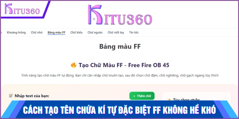 Cách tạo tên chứa kí tự đặc biệt FF không hề khó