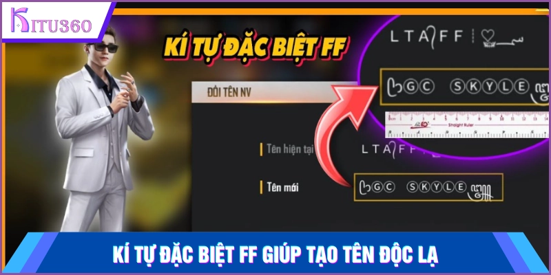 Kí tự đặc biệt FF giúp tạo tên độc lạ