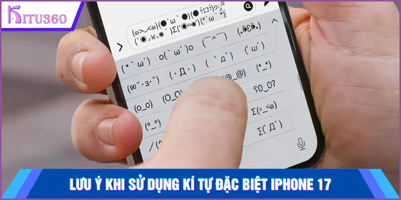Lưu ý khi người dùng iPhone 17 sử dụng kí tự đặc biệt