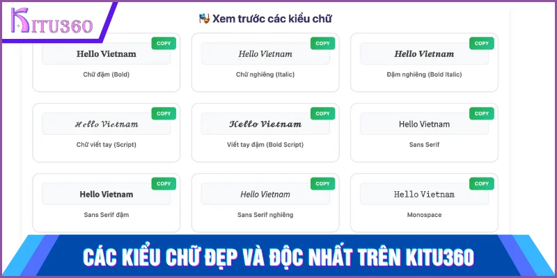 Một vài kiểu chữ độc nhất để tham khảo