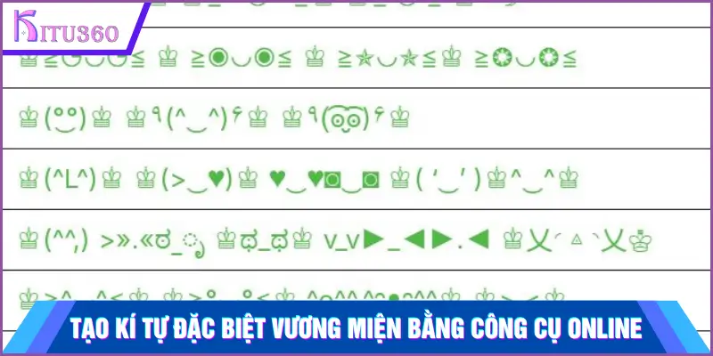 Tạo kí tự đặc biệt vương miện bằng công cụ online
