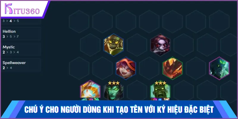 Chú ý cho người dùng khi tạo tên với ký hiệu đặc biệt