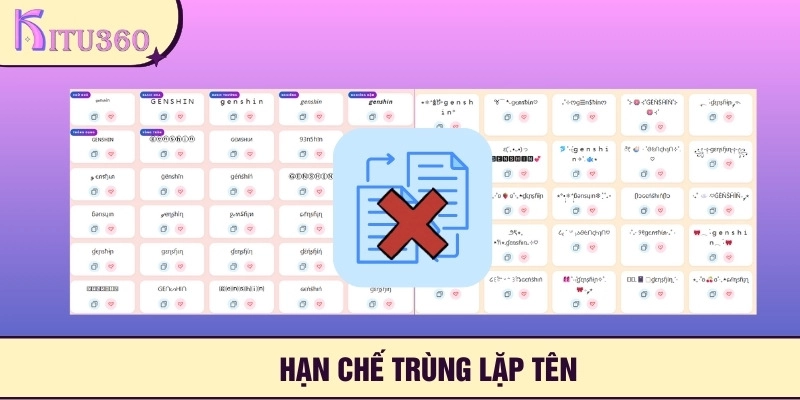 Không trùng lặp tên với cá nhân khác