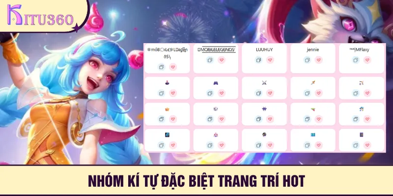 Tổng hợp nhóm kí tự đặc biệt Mobile Legends trang trí hot